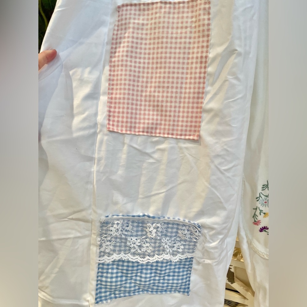 Cottagecore Patchwork And Embroidery Spring Wide … - image 3